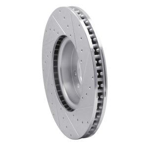 Land Rover Range Rover Brake Rotor (1) - Front Left - R1 Concepts - Drilled & Slotted - Silver - `18-`20